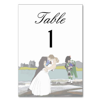Numéro De Table Thème traditionnel écossais et Mariage celte