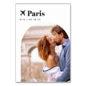 Numéro De Table Thème Voyage mariage Destination Photo & Nom (Dos)