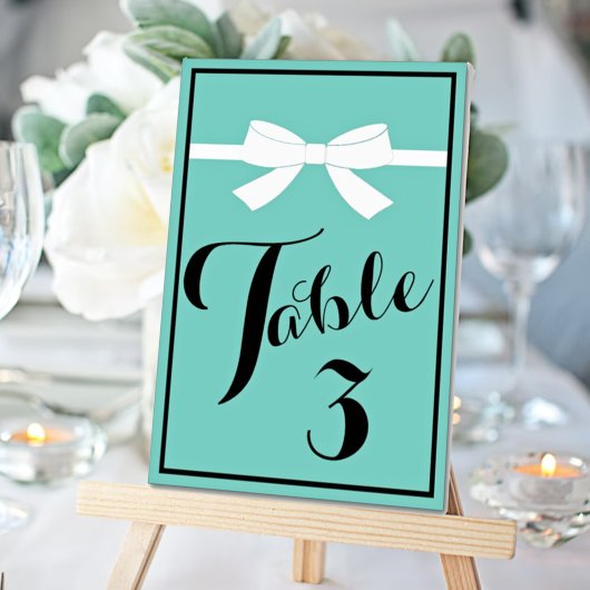 Numéro De Table Tiara BRIDE Turquoise Blue Douche Centerpiece Part