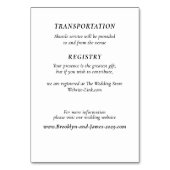 Numéro De Table Timeless Elegant White Wedding Detail Cards (Dos)