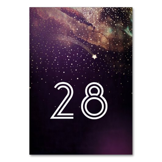 Numéro De Table Tir Star Plum violet étoile Mariage de nuit (Dos)
