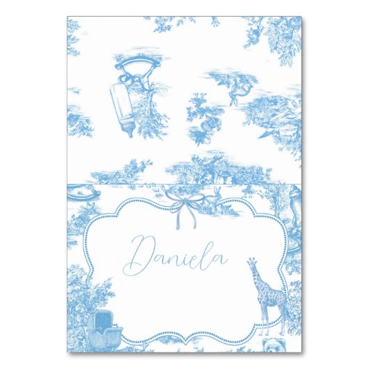 Numéro de table toile de Jouy bleu blanc français (Par défaut)