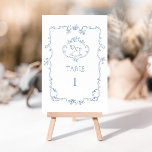 Numéro De Table Toile de Jouy élégant baby shower vintage<br><div class="desc">Toile de Jouy élégant cadre vintage baby shower Numéro de table Articles correspondants disponibles.</div>