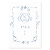 Numéro De Table Toile de Jouy élégant vintage cadre ours en peluch (Par défaut)