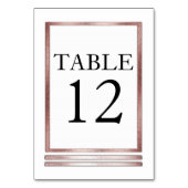 Numéro De Table Ton or rose | Blanc Moderne Simple Élégant (Dos)
