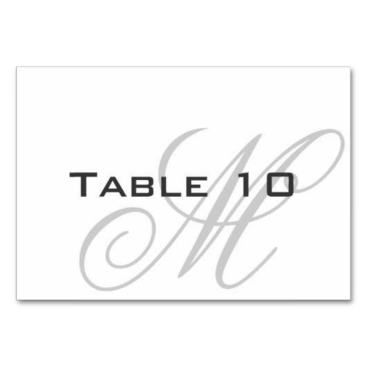 Numéro De Table Ton sur ton Monogramme (Devant)