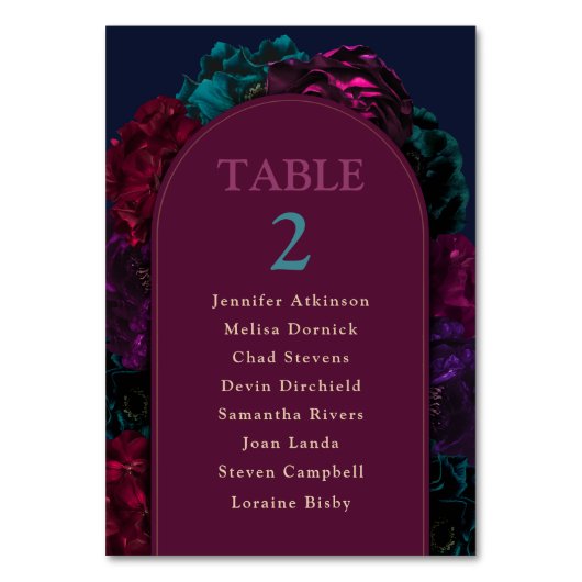 Numéro De Table Tons bijoux chic fleurs mariages numéros sièges (Par défaut)