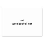 Numéro De Table Tortoiseshell Cat Reading Flashcards for Adults (Dos)