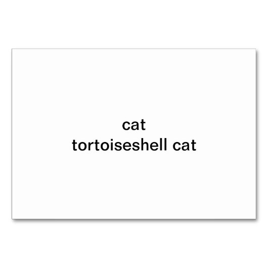 Numéro De Table Tortoiseshell Cat Reading Flashcards for Adults (Dos)