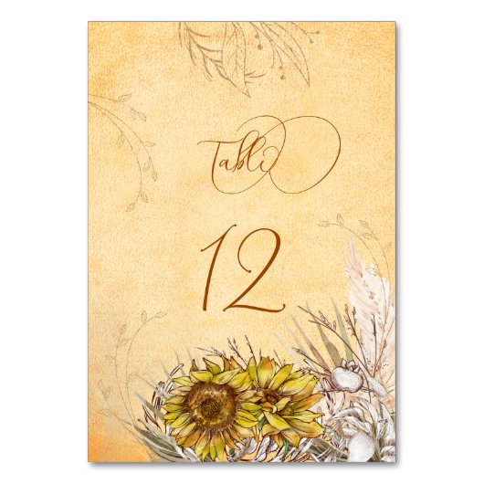 Numéro De Table Toscane Automne Texture Tracery (Par défaut)
