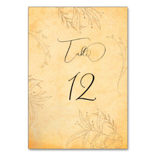 Numéro De Table Toscane Automne Texture Tracery