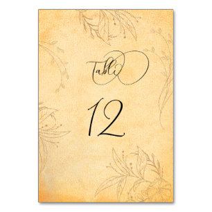Numéro De Table Toscane Automne Texture Tracery