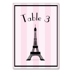Numéro De Table Tour Eiffel Chic Paris Rose