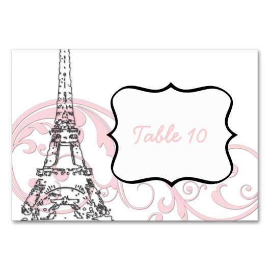 Numéro De Table Tour Eiffel et manuscrits (Devant)