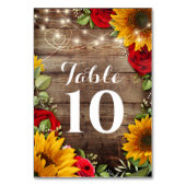 Numéro De Table Tournesol et Rose Rustic Mariage Numéros de tablea (Par défaut)