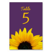 Numéro De Table Tournesol jaune Fleur Mariage Violet (Par défaut)