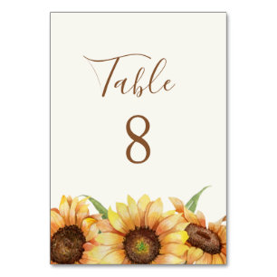 Numéro De Table Tournesol   MARIAGE