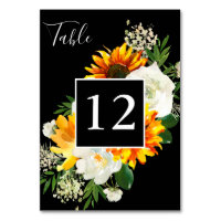 Tournesol & Rose blanche Artsy Floral - Noir 2