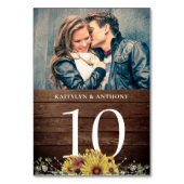 Numéro De Table Tournesol rustique photo (Dos)