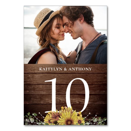 Numéro De Table Tournesol rustique photo (Par défaut)