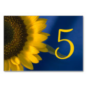 Numéro De Table Tournesol sur les chiffres de la table bleue (Devant)