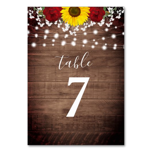 Numéro De Table Tournesols Rustiques Rose Jar Lumières Mariage Tab (Par défaut)