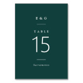 Numéro De Table Tout Simplement Design | Mariage vert Emerald mode (Dos)