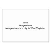 Numéro De Table Town Morgantown Reading Flashcards for Adults (Dos)