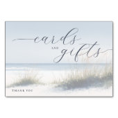 Numéro De Table Tranquil Blue Minimalist Beach Waves (Dos)