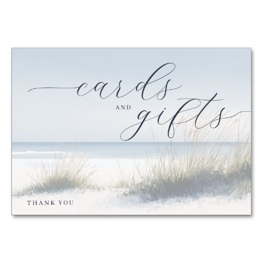 Numéro De Table Tranquil Blue Minimalist Beach Waves (Devant)