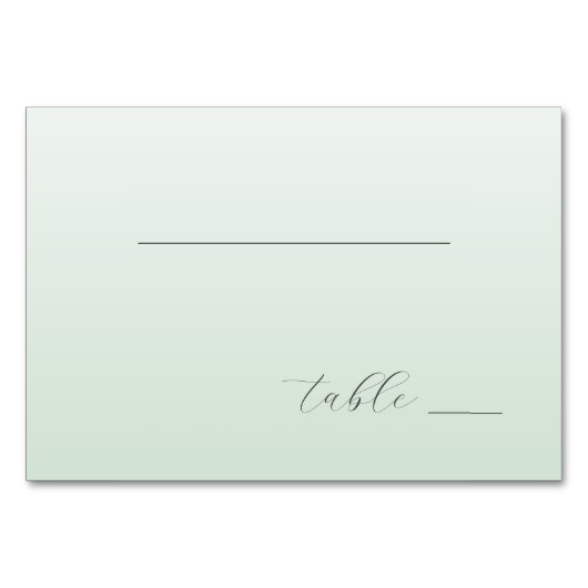 Numéro De Table Tranquil Pastel Green Minimalist Lines (Devant)