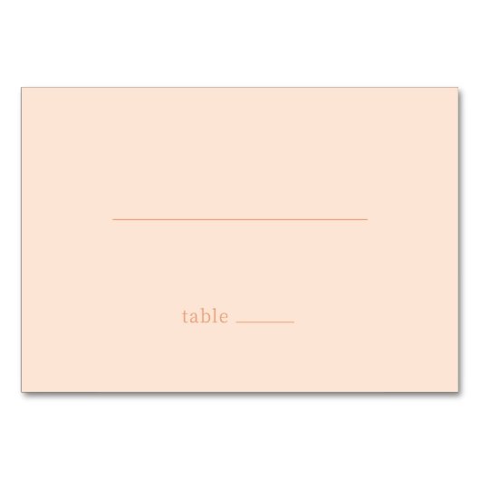 Numéro De Table Tranquil Peach Minimalist Table Sign (Devant)