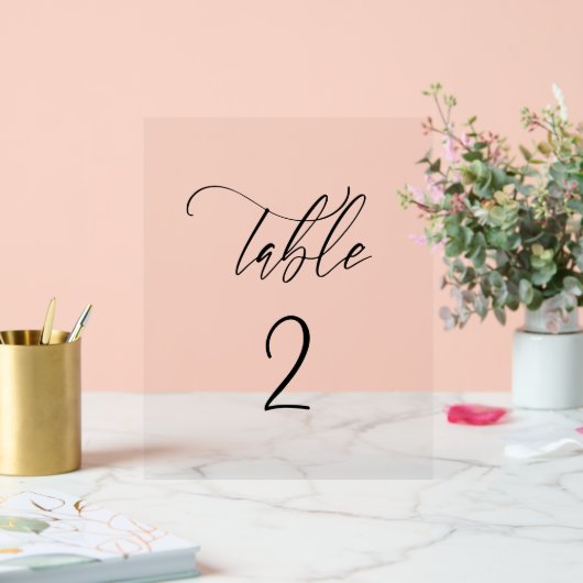 Numéro de table transparent (Mariage)