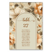 Numéro De Table Trendy Boho Copper Ivory Olive Floral Table Number (Par défaut)