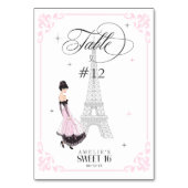 Numéro De Table Trés Chic Parisian Sweet 16 ID1162 (Par défaut)