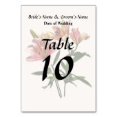 Numéro De Table Trio de lys rose (Dos)