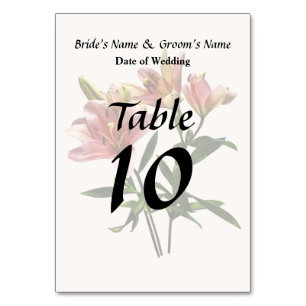 Numéro De Table Trio de lys rose