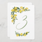 Numéro de table trois pour la fête de mariage aux  (Devant / Derrière)