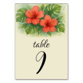Numéro De Table Tropical Beach Island Hawaiian Hibiscus Mariage (Dos)
