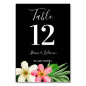 Numéro De Table Tropical Hawaiian Floral Black (Dos)