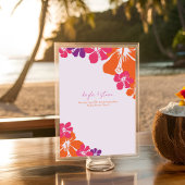 Numéro De Table Tropical Orange rose violet Mariage Hibiscus