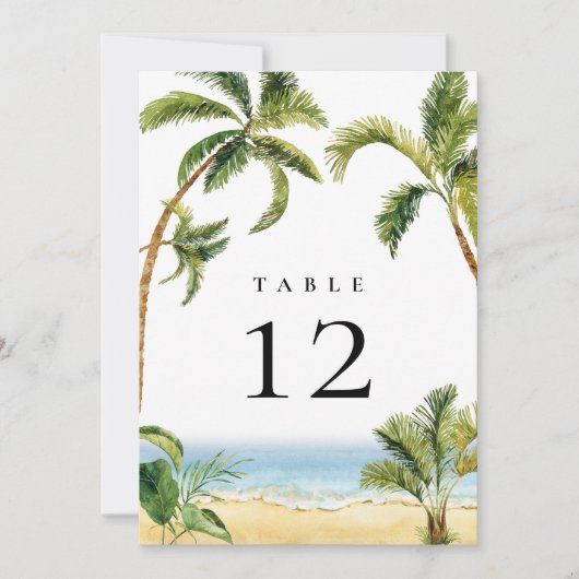 Numéro de table Tropical Palm Tree (Devant)