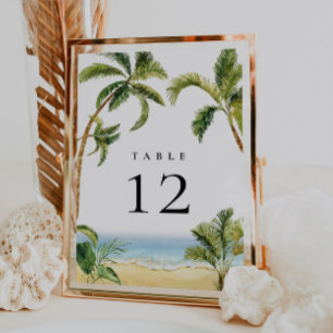 Numéro de table Tropical Palm Tree