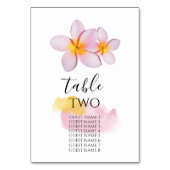 Numéro De Table Tropical Plumeria Frangipani Mariages (Dos)