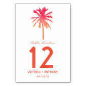 Numéro De Table Tropical Sunset Palm Tree Beach Numéro de mariage (Dos)
