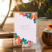 Numéro De Table Tropical Turquoise Orange rose Hibiscus Mariage