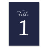 Numéro De Table True Simplicité 1 Mariage Dark Navy Numéro de tabl (Dos)