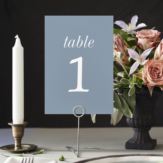 Numéro De Table True Simplicité 2 Dusty Blue Mariage Numéro de tab