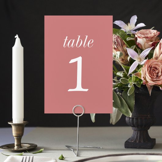 Numéro De Table True Simplicité 2 Dusty Rose Mariage Numéro de tab