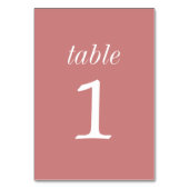 Numéro De Table True Simplicité 2 Dusty Rose Mariage Numéro de tab (Dos)